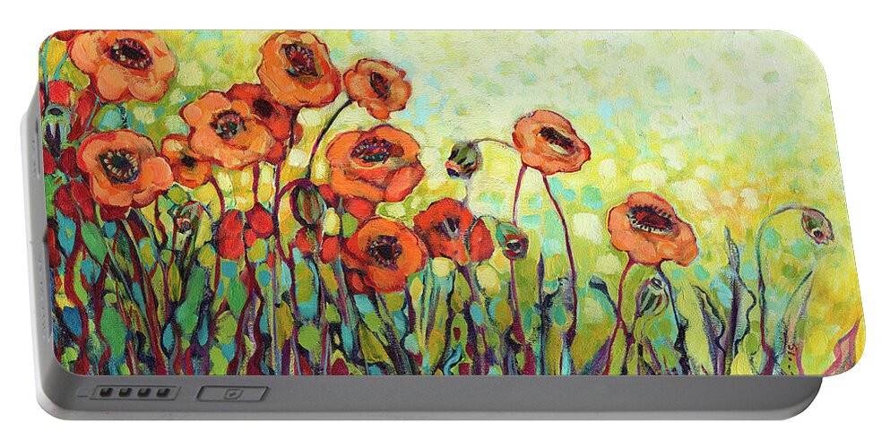 Orange Portable Battery Charger featuring the painting Orange Poppies by Jennifer Lommers