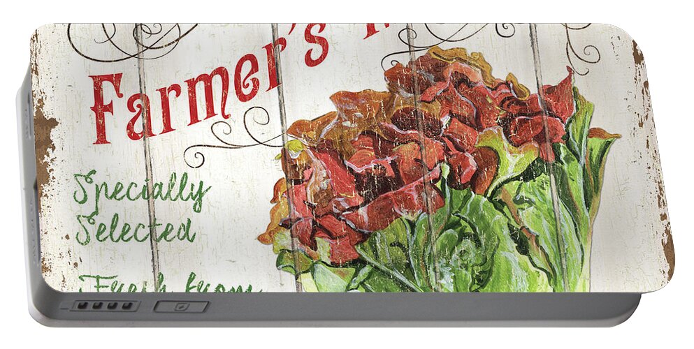 Market Portable Battery Charger featuring the painting Organic Farm Market 3 by Debbie DeWitt