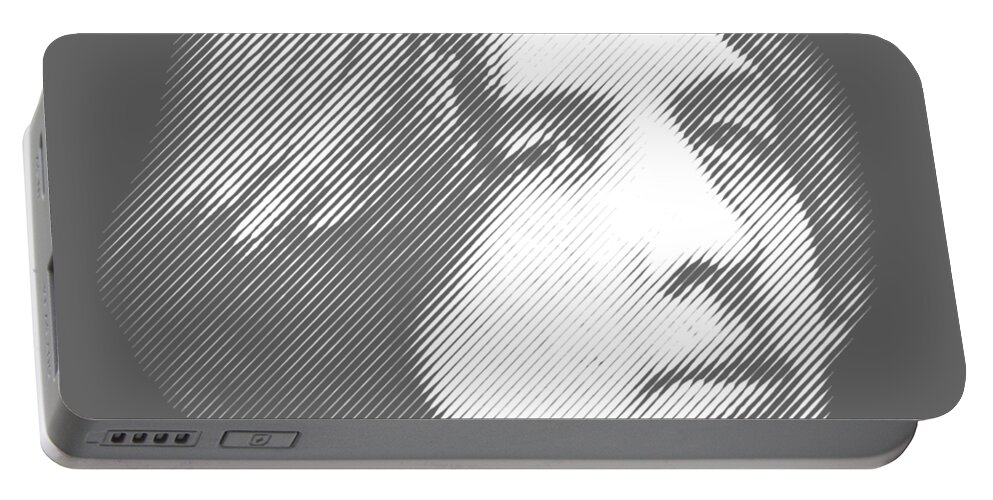 Oscar Portable Battery Charger featuring the digital art Oscar Wilde close-up portrait by Cu Biz