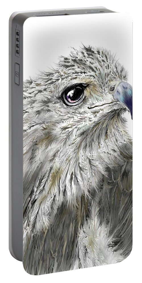 Osprey Portable Battery Charger featuring the digital art Osprey watching by Darren Cannell