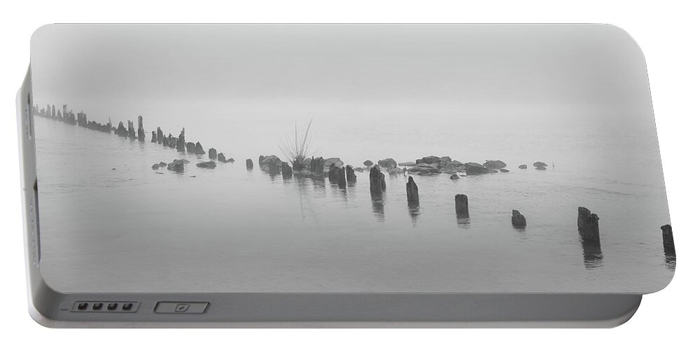 Columbia River Fog Portable Battery Charger featuring the photograph Out into winter by Kunal Mehra