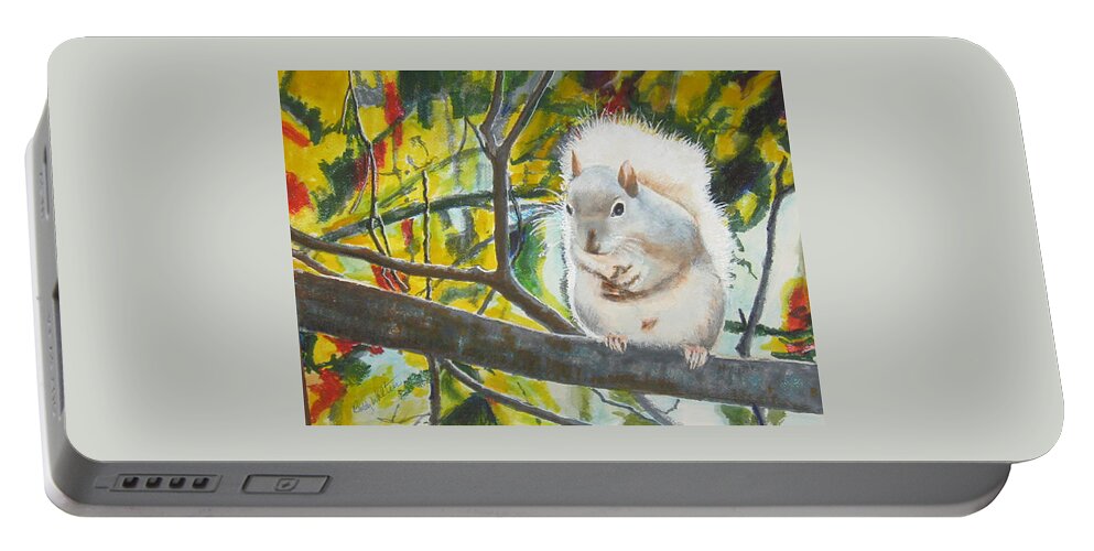 Animal Portable Battery Charger featuring the painting Out on a limb by Bobby Walters