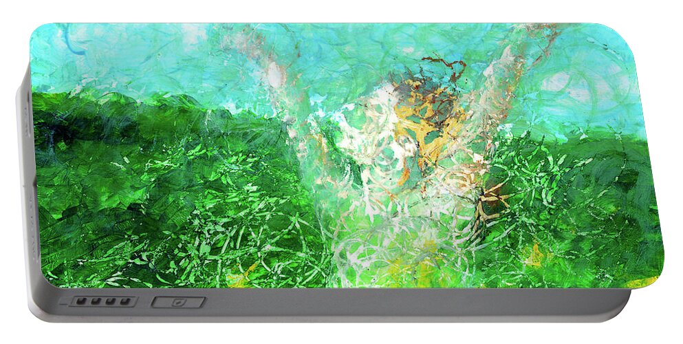 Denise Portable Battery Charger featuring the painting Outdoors by Denise Deiloh