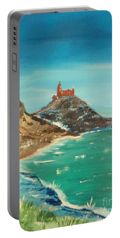 Donnsart1 Portable Battery Charger featuring the painting Overlooked Ruins Painting # 305 by Donald Northup
