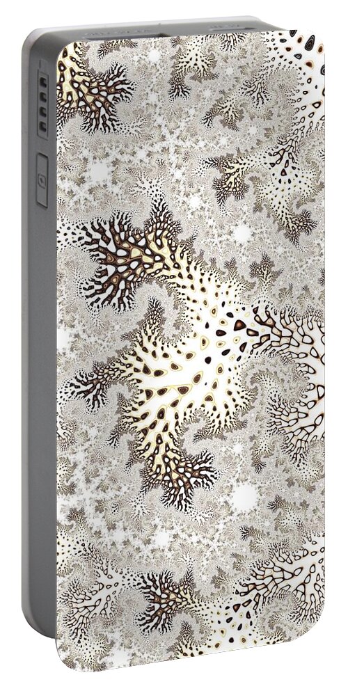 Fractal Portable Battery Charger featuring the digital art Owl Feather #2 by Mary Ann Benoit