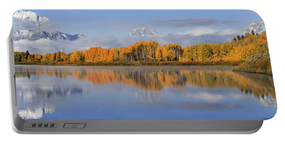 Oxbow Bend Portable Battery Charger featuring the photograph Oxbow Bend Pano by Wesley Aston