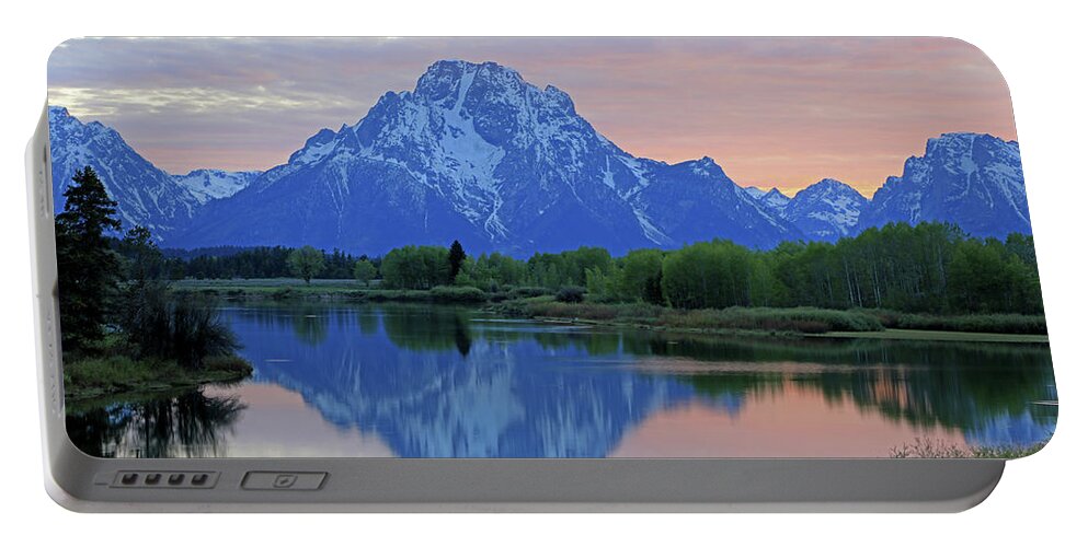 Oxbow Bend Portable Battery Charger featuring the photograph Grand Teton - Oxbow Bend - Snake River by Richard Krebs