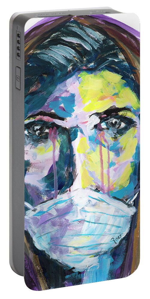 Pain Portable Battery Charger featuring the painting Pain by Mark Ross