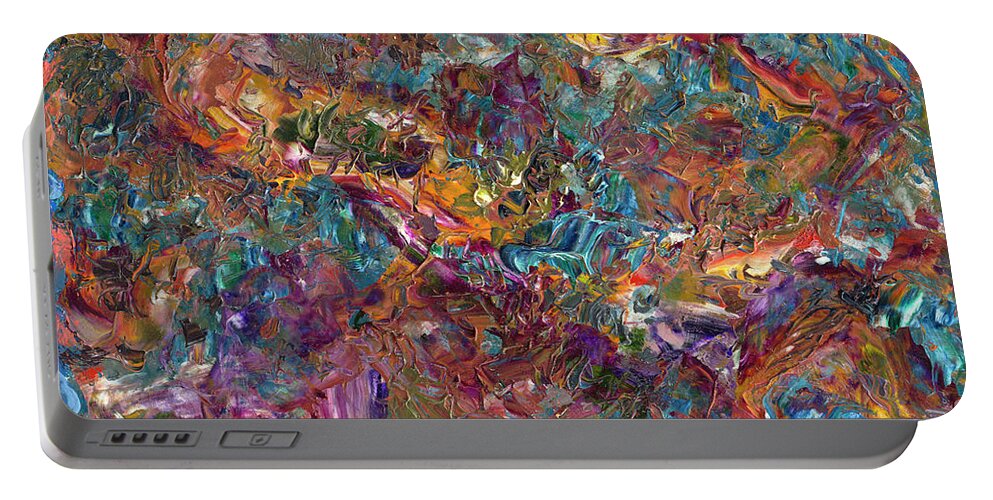 Abstract Portable Battery Charger featuring the painting Paint number 16 by James W Johnson