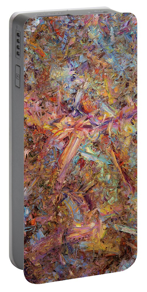 Abstract Portable Battery Charger featuring the painting Paint number 43 by James W Johnson