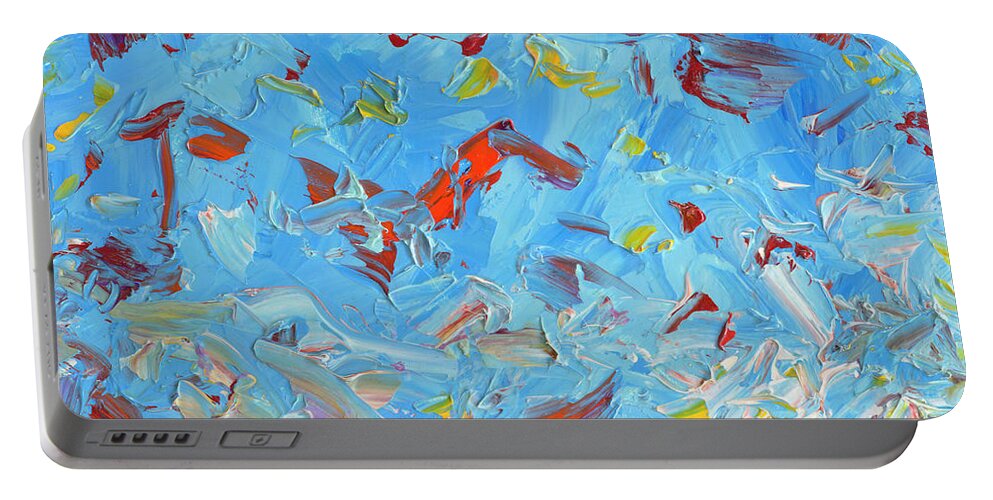 Abstract Portable Battery Charger featuring the painting Paint number 47 by James W Johnson