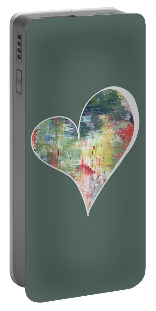 Heart Portable Battery Charger featuring the painting Painted Heart by Christie Olstad