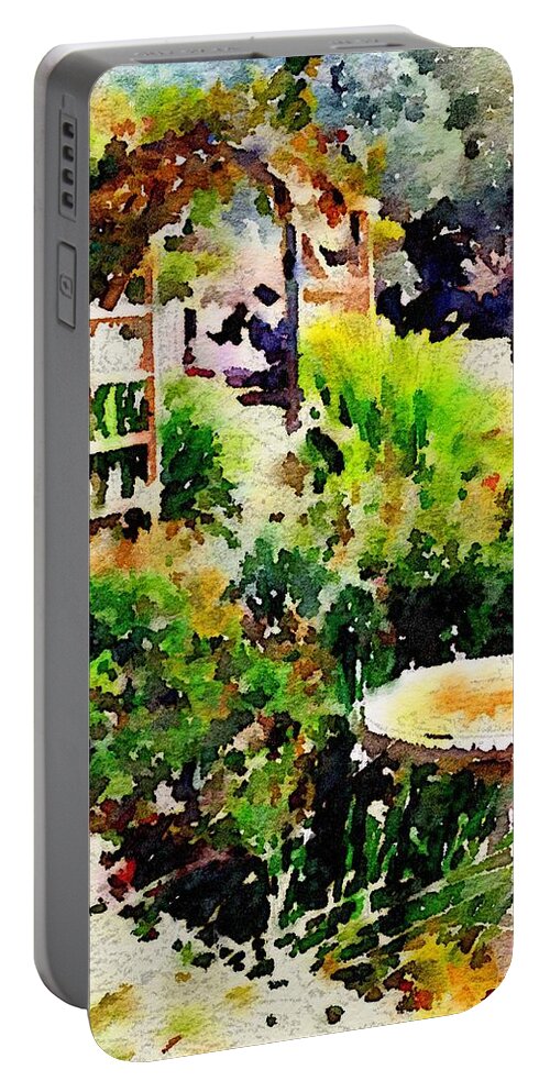 Waterlogue Portable Battery Charger featuring the photograph A Special Garden by Sandra Lee Scott