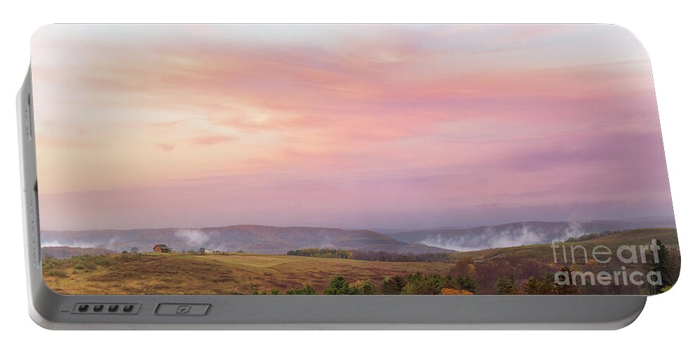 Dream Home Portable Battery Charger featuring the photograph Painted Sky - Hilltop Vista by Rehna George