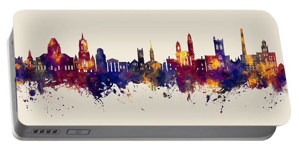 Paisley Portable Battery Charger featuring the digital art Paisley Scotland Skyline #02 by Michael Tompsett