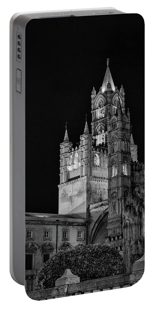 Italy Portable Battery Charger featuring the photograph Palermo Cathedral at Night by Monroe Payne
