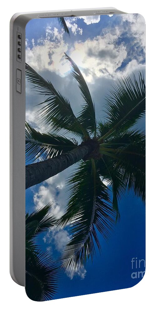 Summer Portable Battery Charger featuring the photograph Palm Tree by Thomas Schroeder