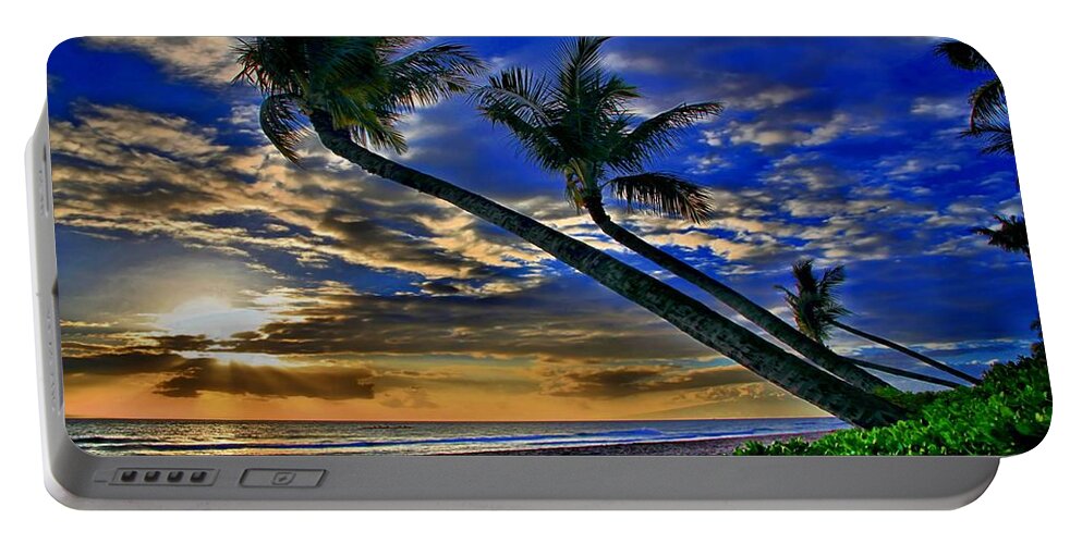 Kaanapali Portable Battery Charger featuring the photograph Palms of Kaanapali by DJ Florek