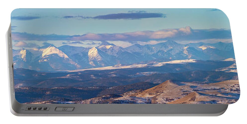 Sangre De Cristo Portable Battery Charger featuring the photograph Panoramic Sunrise on the Sangre de Cristo by Steven Krull
