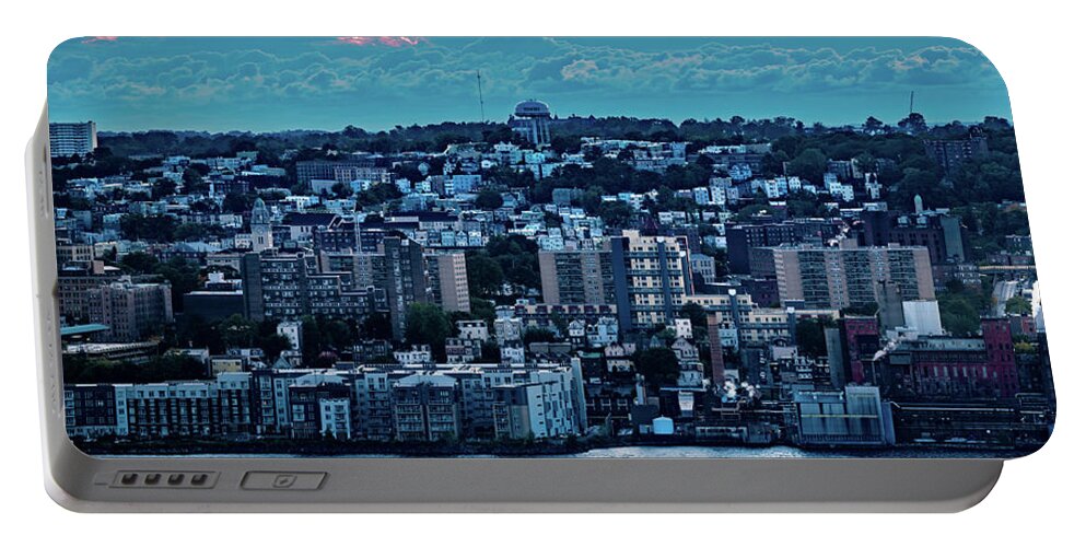 Hudson River Portable Battery Charger featuring the photograph Panoramic Sunrise over Yonkers by Kevin Suttlehan