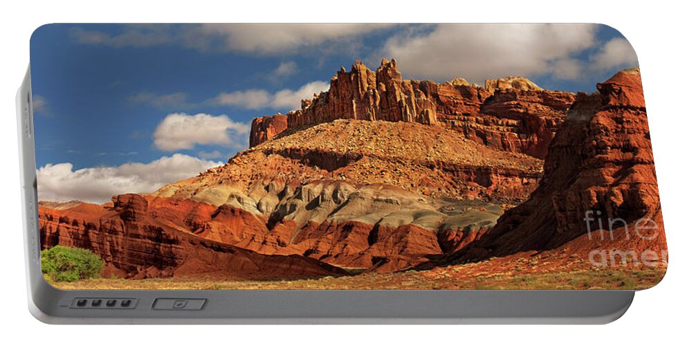Dave Welling Portable Battery Charger featuring the photograph Panoramic The Castle Formation Capitol Reef National Park by Dave Welling