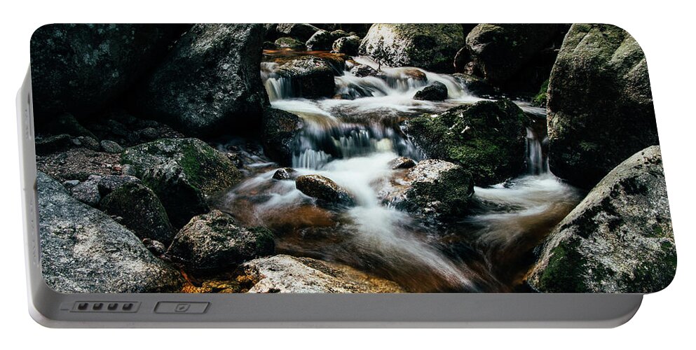 Jizera Mountains Portable Battery Charger featuring the photograph Picturesque river hidden in the Jizera Mountains by Vaclav Sonnek