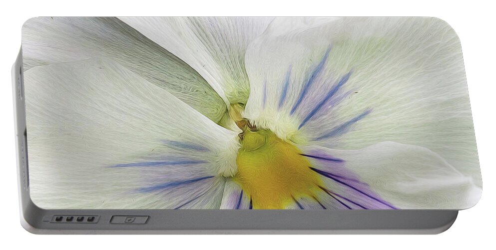 Flower Portable Battery Charger featuring the photograph Pansy Macro by Cathy Kovarik