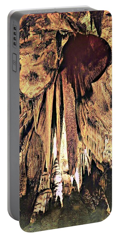 Papoose Room Onyx Drapes Carlsbad Caverns Portable Battery Charger featuring the photograph Papoose Room Onyx Drapes Carlsbad Caverns Color by Ansel Adams