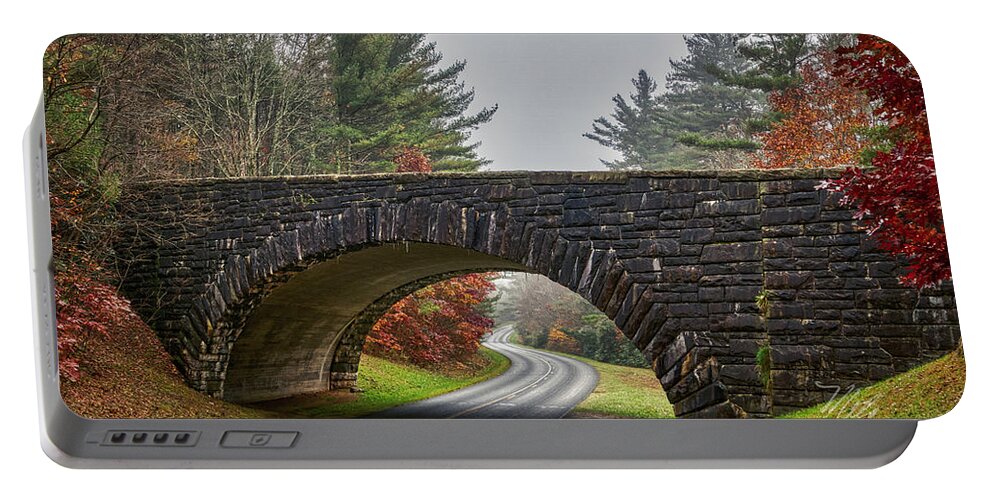 Blue Ridge Parkway Portable Battery Charger featuring the photograph Parkway Bridge Fall by Meta Gatschenberger