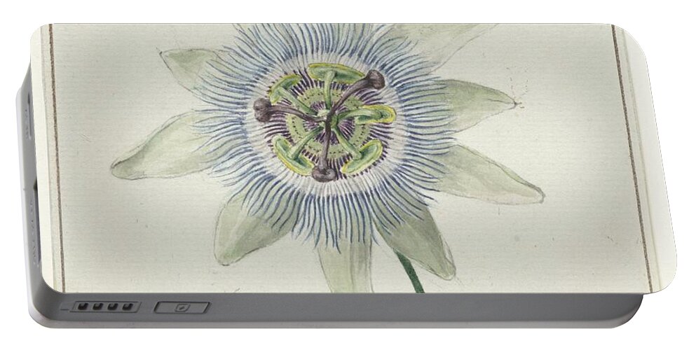 Vintage Portable Battery Charger featuring the painting Passion Flower, Jean Bernard, c. 1825 by MotionAge Designs