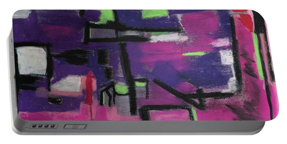 Pastel Painting Portable Battery Charger featuring the pastel Pastel Abstracts Sept 2020 x1 by Cathy Anderson