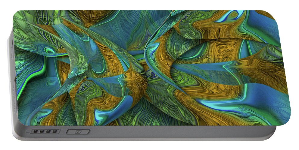 Fantasy Landscapes Art Painted Virtually Digital Creations Abstractions Portable Battery Charger featuring the digital art Pastilha Elastica Redux by Steve Sperry