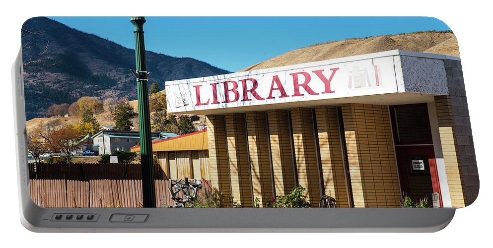 Pateros Library Portable Battery Charger featuring the photograph Pateros Library by Tom Cochran
