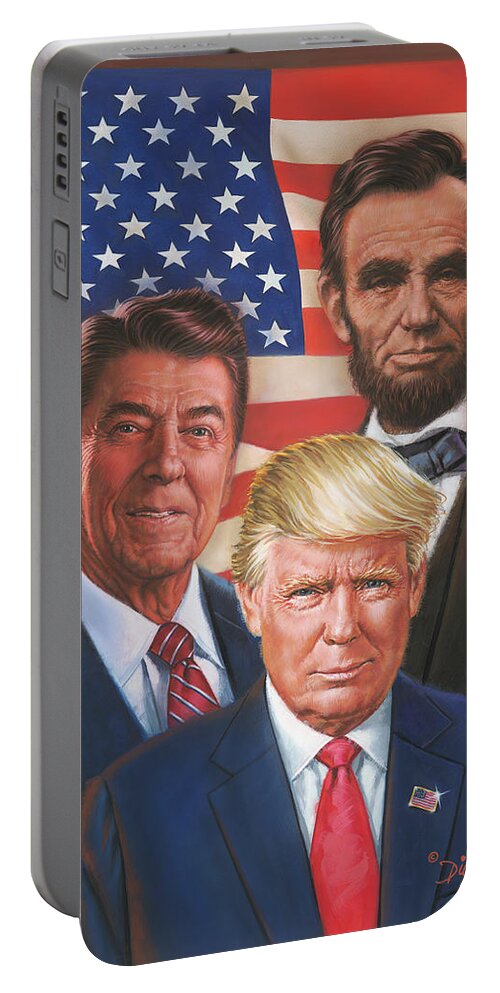 Portraits Portable Battery Charger featuring the painting Great American Patriots by Dick Bobnick