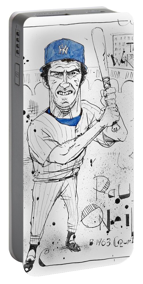  Portable Battery Charger featuring the drawing Paul O'Neill by Phil Mckenney