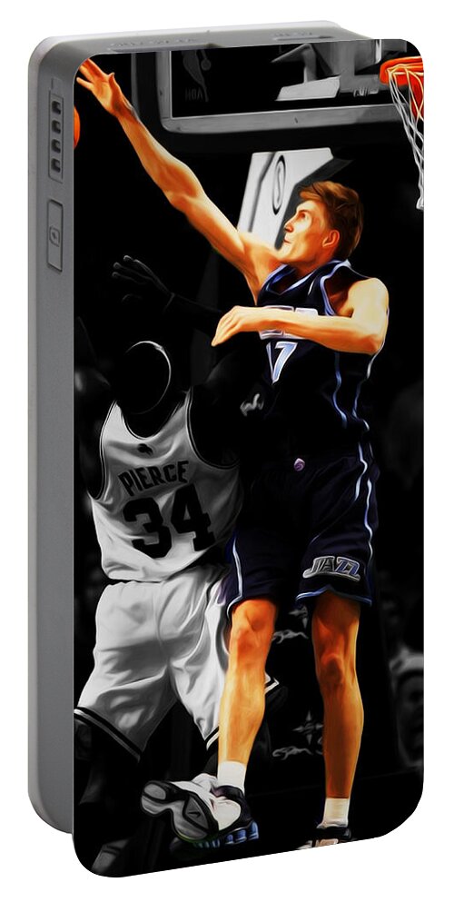 Paul Pierce Portable Battery Charger featuring the mixed media Paul Pierce and Andrei Kirilenko by Brian Reaves