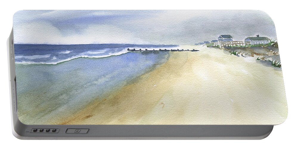 Pawleys Island Cloudy Morning Portable Battery Charger featuring the painting Pawleys Island Cloudy Day by Frank Bright