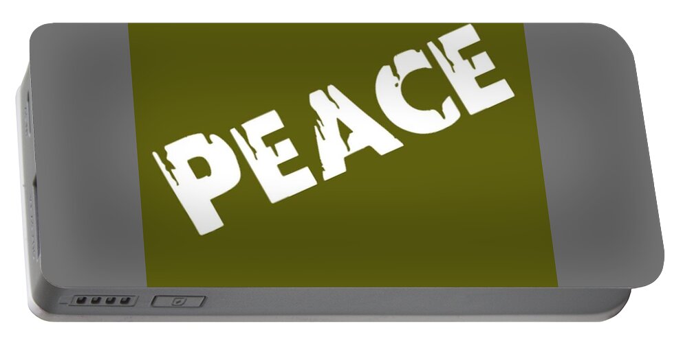  Portable Battery Charger featuring the digital art Peace - Green by Tony Camm