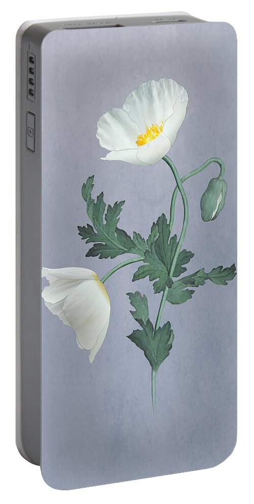 Poppy Portable Battery Charger featuring the digital art Peace Poppy by M Spadecaller