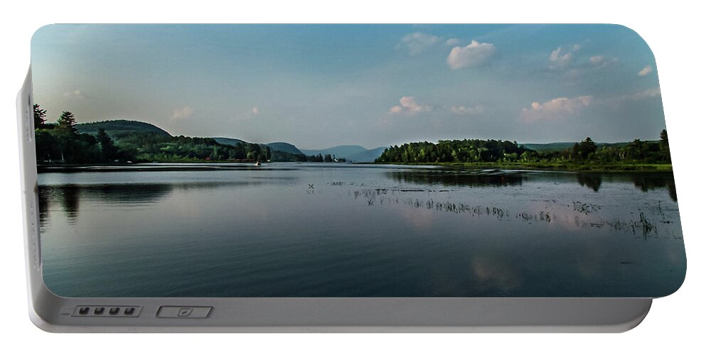 Adirondacks Portable Battery Charger featuring the photograph Peaceful Brant Lake NY by Louis Dallara