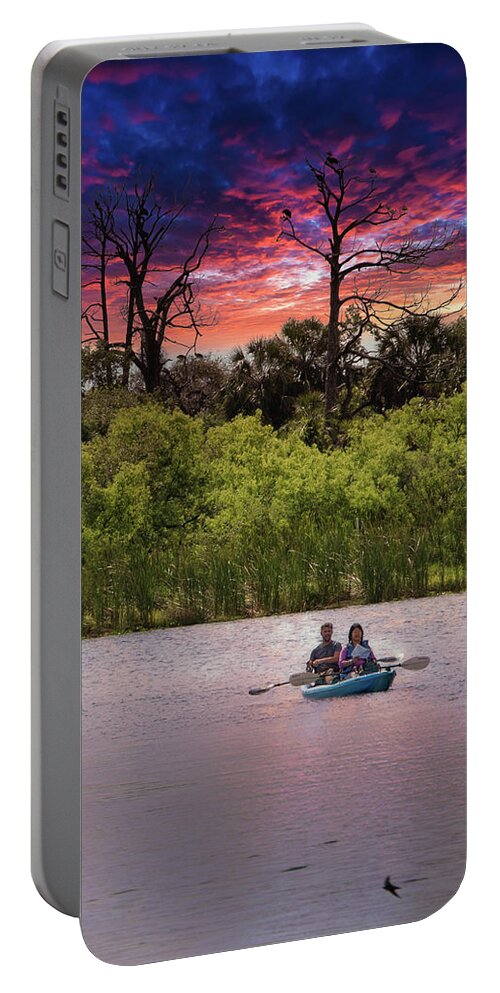 Water Portable Battery Charger featuring the photograph Peaceful Fishing on Braden River by Richard Goldman