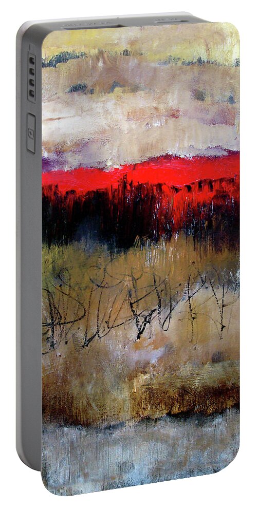 Abstract Portable Battery Charger featuring the painting Peaceful Light by Jim Stallings