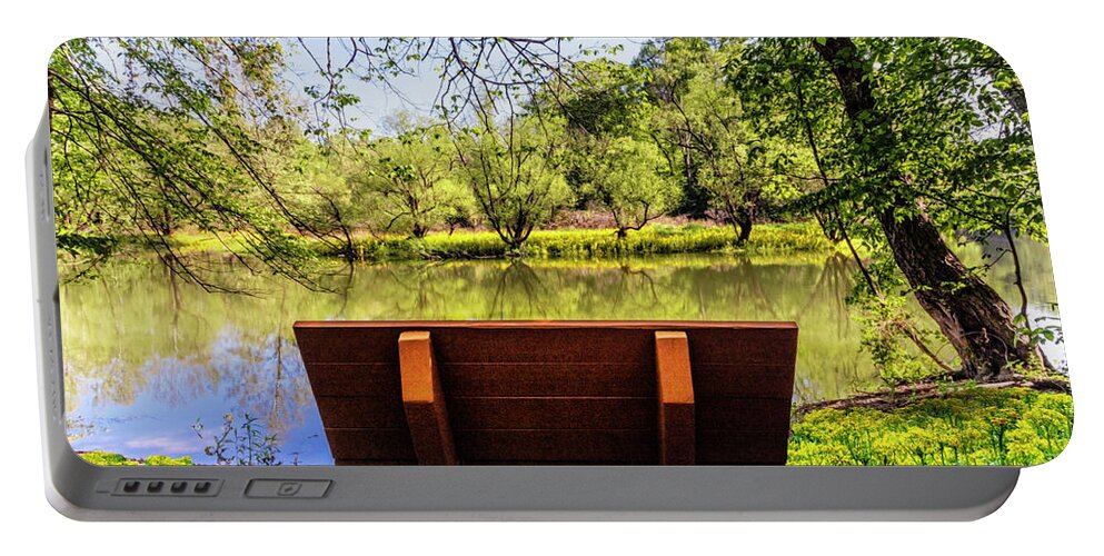 Carolina Portable Battery Charger featuring the photograph Peaceful Morning on the Edge of the River by Debra and Dave Vanderlaan