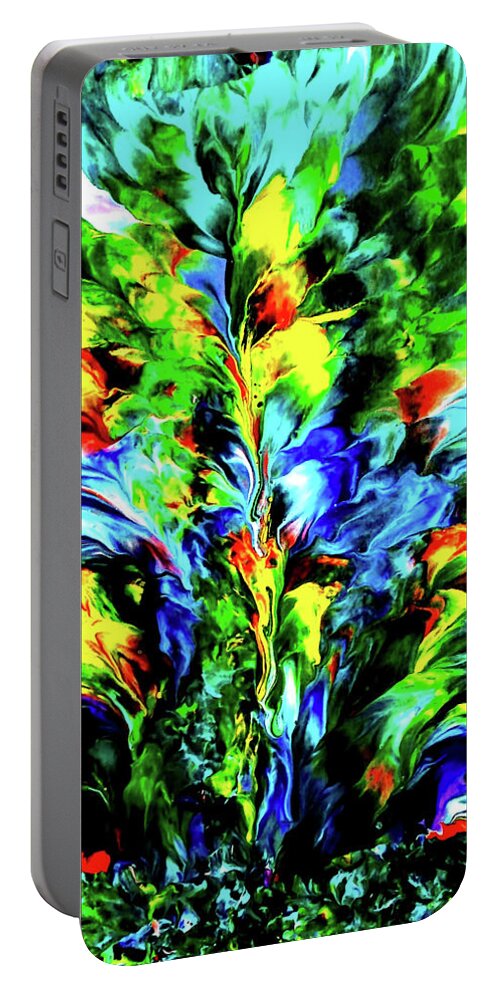 Peacock Portable Battery Charger featuring the painting Peacock2 by Anna Adams