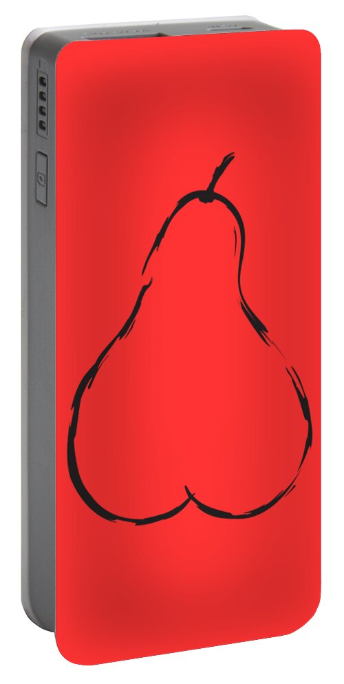 Minimalist Portable Battery Charger featuring the digital art Pear, Vegetarian Sublimation Art by Cu Biz