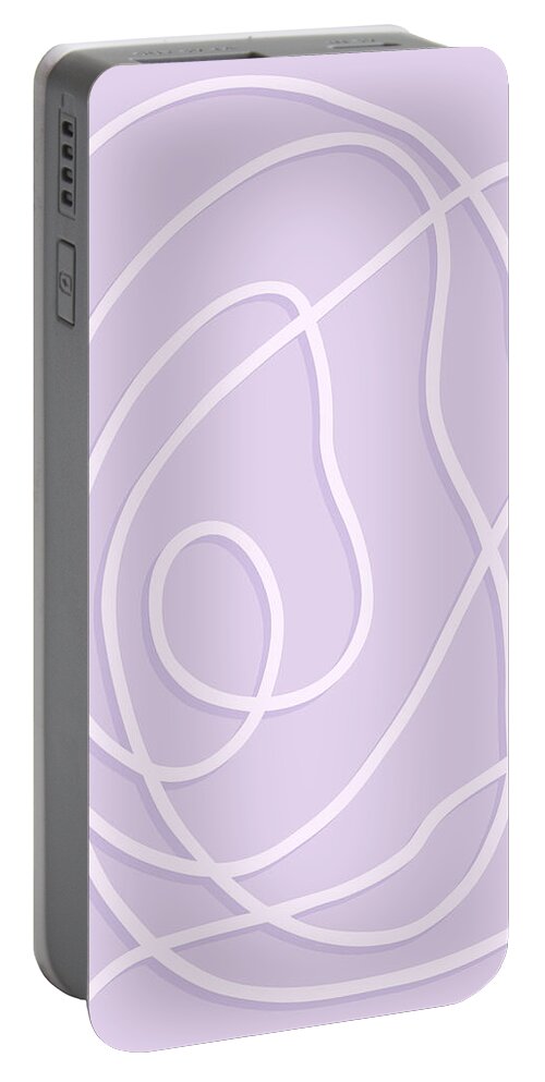 Pearl Drop Portable Battery Charger featuring the painting Pearl Drop 1 in lavender by Nikita Coulombe