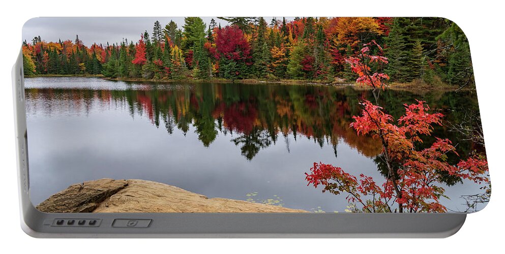 Lake Portable Battery Charger featuring the photograph Peck Lake Autumn by Stephen Sloan