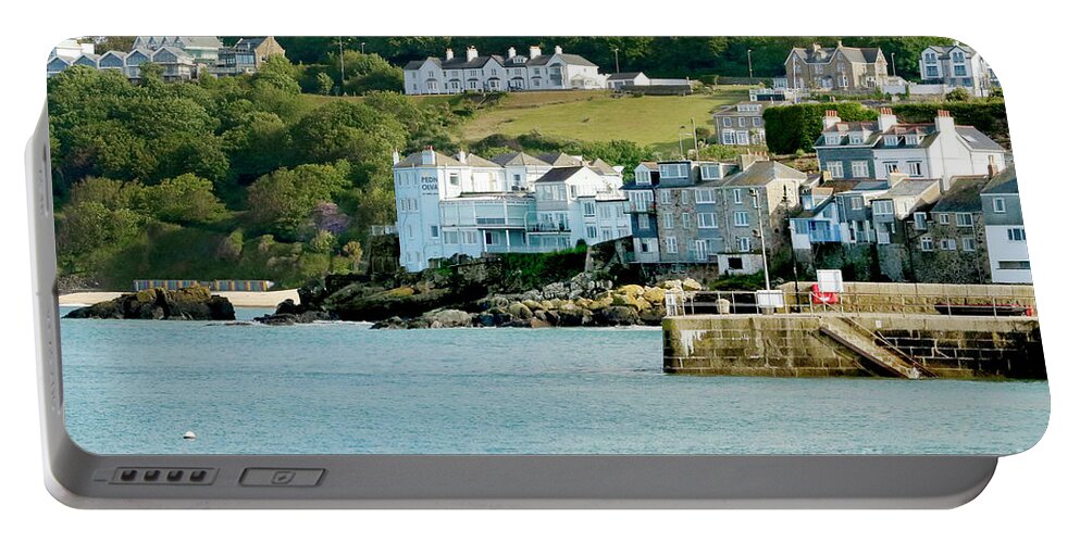Pedn Olva Portable Battery Charger featuring the photograph Pedn Olva Hotel Porthminster Beach St Ives by Terri Waters