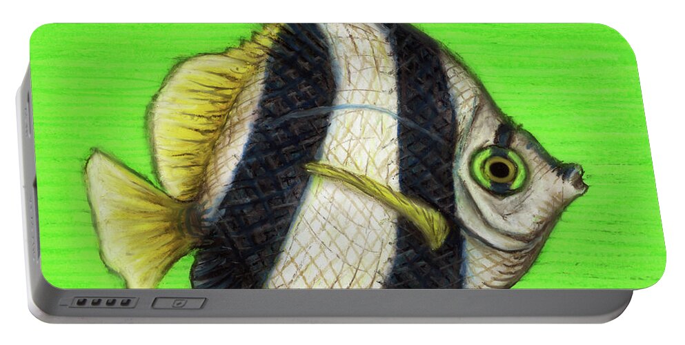 Tropical Fish Portable Battery Charger featuring the painting Pennant Coralfish by Amy E Fraser