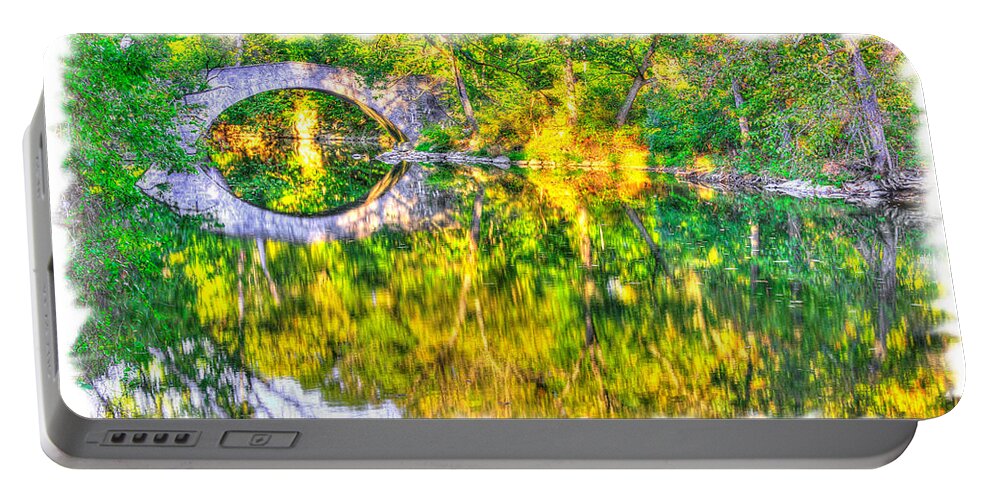 Hays Stone Arch Bridge Portable Battery Charger featuring the photograph Pennsylvania Country Roads - Autumn Portal, Hays Stone Arch Bridge - Franklin County by Michael Mazaika